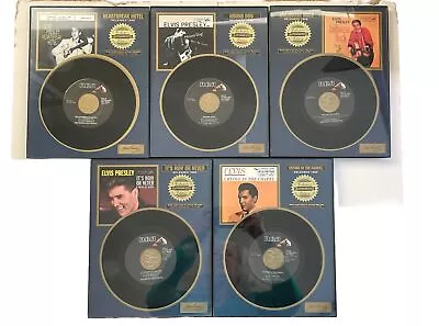 ELVIS PRESLEY RIAA Certified Platinum Records 45s Framed (8.5x11) Lot Of 5 • $89.99