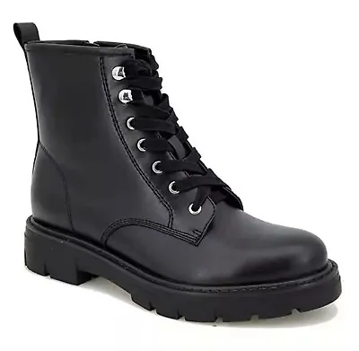 Madden Girl Women Y2K Size 6.5M Gwinn Black Combat Boots Lace Up Lug Goth Grunge • $18.99