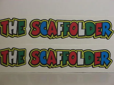 VALENTINO ROSSI  THE DOCTOR  STYLE - THE SCAFFOLDER X 2 STICKERS 12cm X 2cm • £3.99