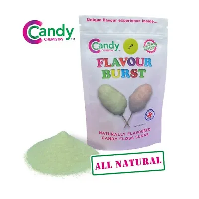 Candy Chemistry ALL NATURAL Lime Flavour Burst Cotton Candy Floss Sugar • £4.99