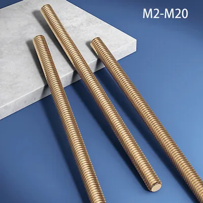 M2-M20 Copper Brass Full Thread Dual Head Threaded Studs Rod Bar Screws Bolt • £2.51