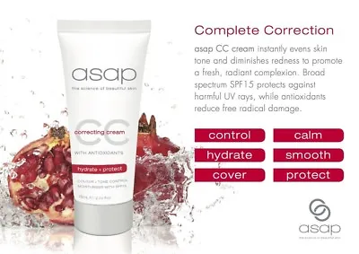 ASAP CC Cream SPF15 Correcting Cream Light Tinted Moisturiser With Antioxidants • $45.90