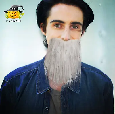 Halloween Fancy Dress Fake Beard Fake Moustache Pirate Costume Facial Hair Party • £1.95