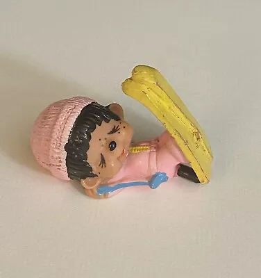 VTG 1979 Sekiguchi Monchichi Pink Mini PVC Figure Skiing Sleeping Skier • $3.99