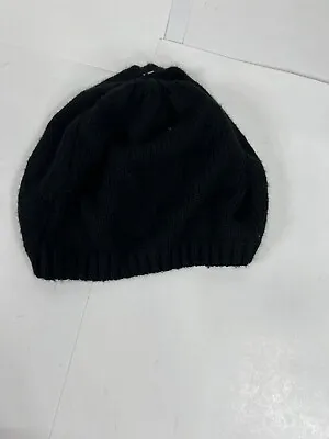 Jaclyn Smith  Knitted Beanie Beret Black Pre-owned Knit Slouch • $15