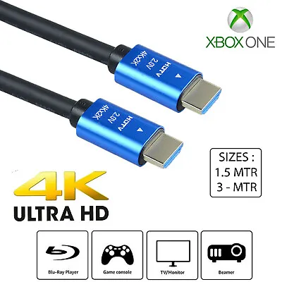 4K HDMI 2.0 Ultra HD High Speed Cable 2160p Gold Plated TV PS4 Sky Xbox Virgin • £3