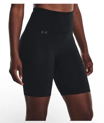 $45 Under Armour Women's Motion 8 Inch High Rise Bike Shorts -Black-Large-New • $17.99