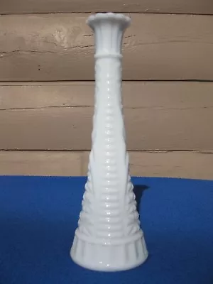 Vintage Milk Glass Hob Nail Flower Vase With Scalloped Edge 9  High • $9.95