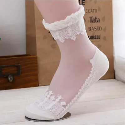 Women Girls Ankle Fancy Retro Lace Ruffle Frilly Princess Fashion Short Socks • $3.58