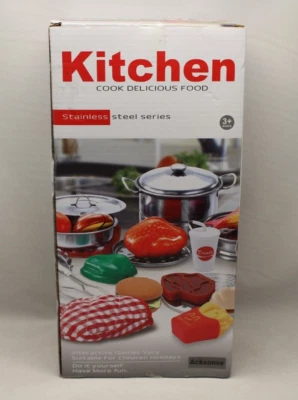 $24.99 • Buy Stainless Steel Cooking Pretend Play Set Kids Kitchen Pots And Pans Set