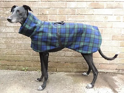 £21 • Buy Greyhound / Lurcher / Whippet Dog Fleece House Coat - Black Watch Tartan Design