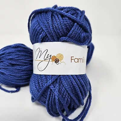 Muench Yarns My Family 5710 BLUE Acrylic Nylon 3.4oz Total Weight Y3 • $4.50