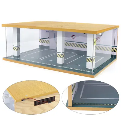 1/24 Scale Car Garage Model Diorama Parking Lot Scenery Display Box W/ Light🔥 • $38