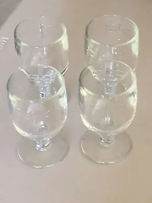 4 La Rochere France Clear Dragonfly Footed Glasses Goblets 8 Oz • $43