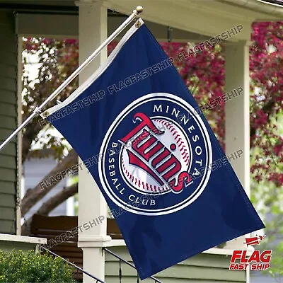 Minnesota Twins 3x5 Flag Man Cave Flag USA MLB Old School Banner FREE Shipping • $12.98