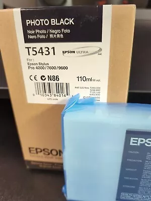 03/2015 NIB Genuine Epson 110ml Ink T5431 Photo Black Stylus Pro 4000/7600/9600 • $55