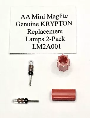 2 Aa Mini Maglite Super Bright Krypton Bulbs Lm2a001 • $7.55