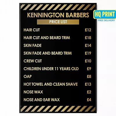 Barber Shop Poster Price List SIGN Salon ADVERTISING PRICES A4 A3 A2 A1 • $15.47