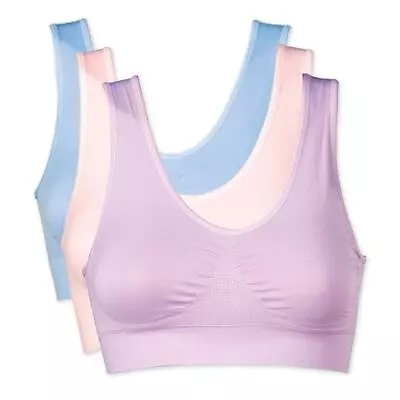 Genie Bra Womens 3 Bra Pack - Wireless Bra Pack Solid Color Seamless Bra • $19.99