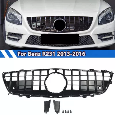 GT-R Front Grille For Mercedes-Benz SL-CLASS R231 SL550 2013-2016 Gloss Black • $169.99