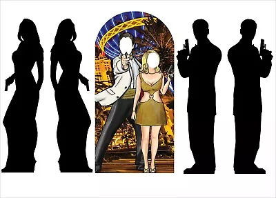 Secret Agent Bond Theme Cardboard Cutout Party Pack Of 3 Stand In And Silhouette • £109.99