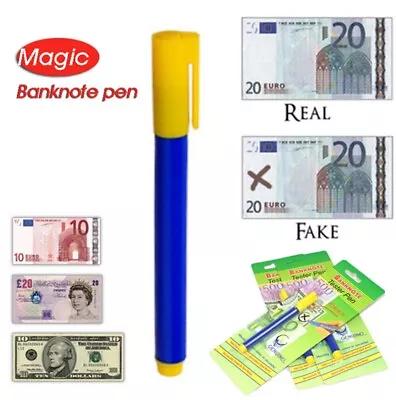 2X Bank Note Tester Pen Money Checking Detector Marker Fake Banknotes Office  ZC • £3.71