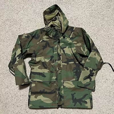 Men’s Small Short US Military Cold Wet Weather Parka Gore-Tex Woodland Camo • $59.99