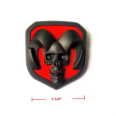 1x OEM Front Grille Skull Emblem Badge Dodge Ram 1500 2500 3500 3D X Black Red • $29.47