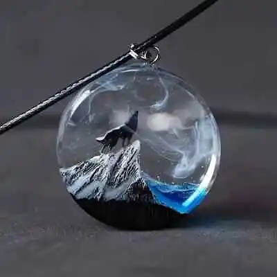 Clear Wolf Pendant Necklace Jewelry Men Fashion Exquisite Unique Stylish Blue • $13.98