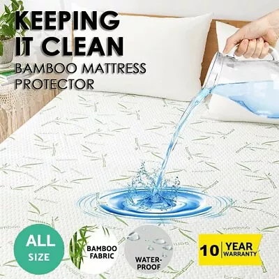 $23.99 • Buy Bamboo Mattress Bed Matress Protector Cover 100% Waterproof&Breathable Queen New
