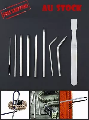 6/9 Pcs Stainless Steel Paracord Bracelet Fid Lacing Stitching Needles Tool Set • $7.95