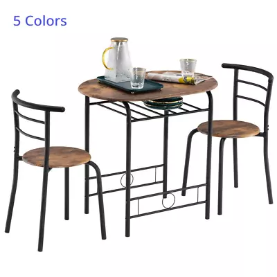 3 Piece Dining Set Table W/2 Chairs Bistro Pub Home Kitchen Breakfast Furniture • $79.99