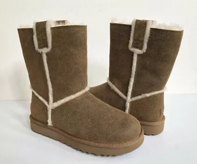 Ugg Classic Short Spill Seam Bomber Chestnut Shearling Boots Us 6 / Eu 37 / Uk 4 • $129