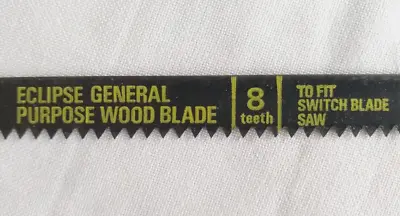 Eclipse General Purpose Wood Blade 8tpi 300mm (12 ) Long For Hacksaw Frames • £2.49