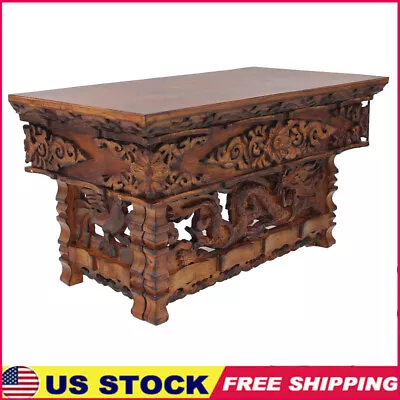 Multi Functional Table For Family Meditation Altars Carved From Indian Elm Trees • $168