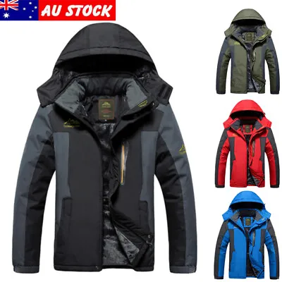 Winter Fleece Lined Jacket Men's Fleece Lining Coats Thermal Warm Jacket Hiking • $54.90