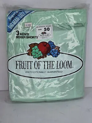 Vintage Fruit Of The Loom Mens Boxer Shorts 3 Pack Size 50 Big & Tall 1980 • $22.99