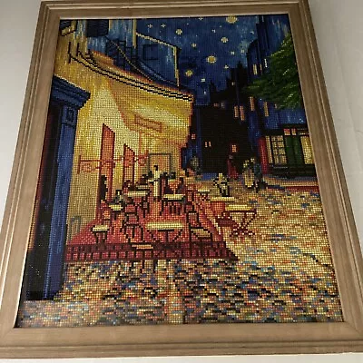 Van Gogh Art Terrace At Night Art Framed Diamond Dotz Completed 18 X 22 • $44.99