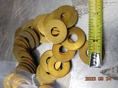 (lot Of 10) Brass 3/8  Washers 3/8 Id X 1  Od Flat Solid Washer • $15