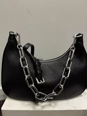 Michael Kors Cora Large Zip Pouchette Chain Shoulder Crossbody Bag Handbag Purse • $102.23