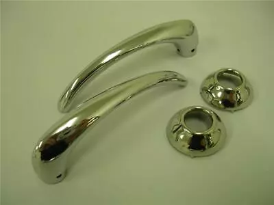 1932 Ford Car Inside Chrome Door Handle Set W/ Escutcheons 32 Rat Rod Model B • $48.77