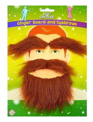 Ginger Beard & Eyebrows ~ Self Adhesive ~ Lumberjack Fancy Dress Accessory • £3.99