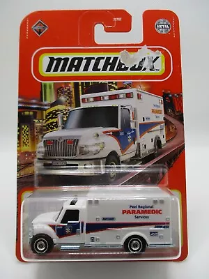 2022 Matchbox 1:64 -International Terrastar Ambulance- White  New On Card 36/100 • $2.95