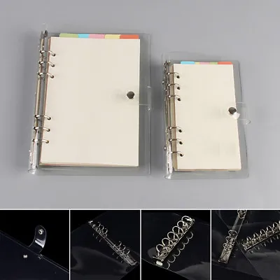 £6.33 • Buy A5/A6/A7 Transparent Loose Leaf Ring Binder Notebook Weekly Planner Diary Cover=