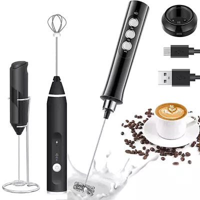 Mini Milk Frother Electric Egg Beater Hand Shake Whisk Mixer Coffee Tool Kitchen • £8.89