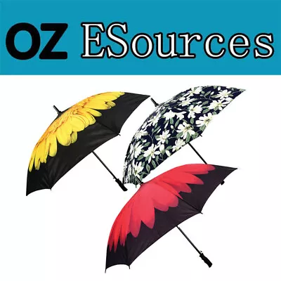 1xWind & Water Resistant Umbrella 3 Stylish Floral Designs Sturdy Wind Resistant • $15.89