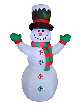 Christmas Air Blown LED Inflatable Yard Outdoor Decoration Snowman Hat And Scarf • $29.99