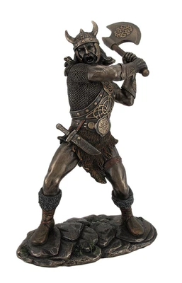 £78.50 • Buy Viking Warrior Swinging An Axe Bronze Finish Statue