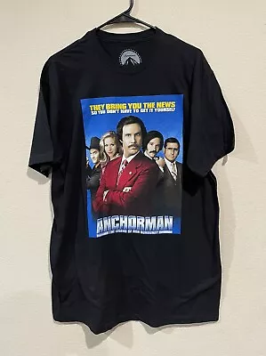 Vintage Anchorman Ron Burgundy T Shirt Mens XL Black Will Ferrell Comedy Movie • $5