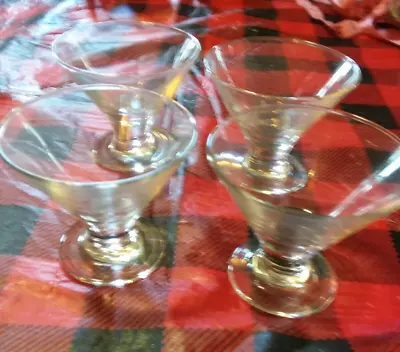 Set Of 4 Cellar Clear Glass Mini Martini Dessert Cocktail Glasses  Servingware • $21